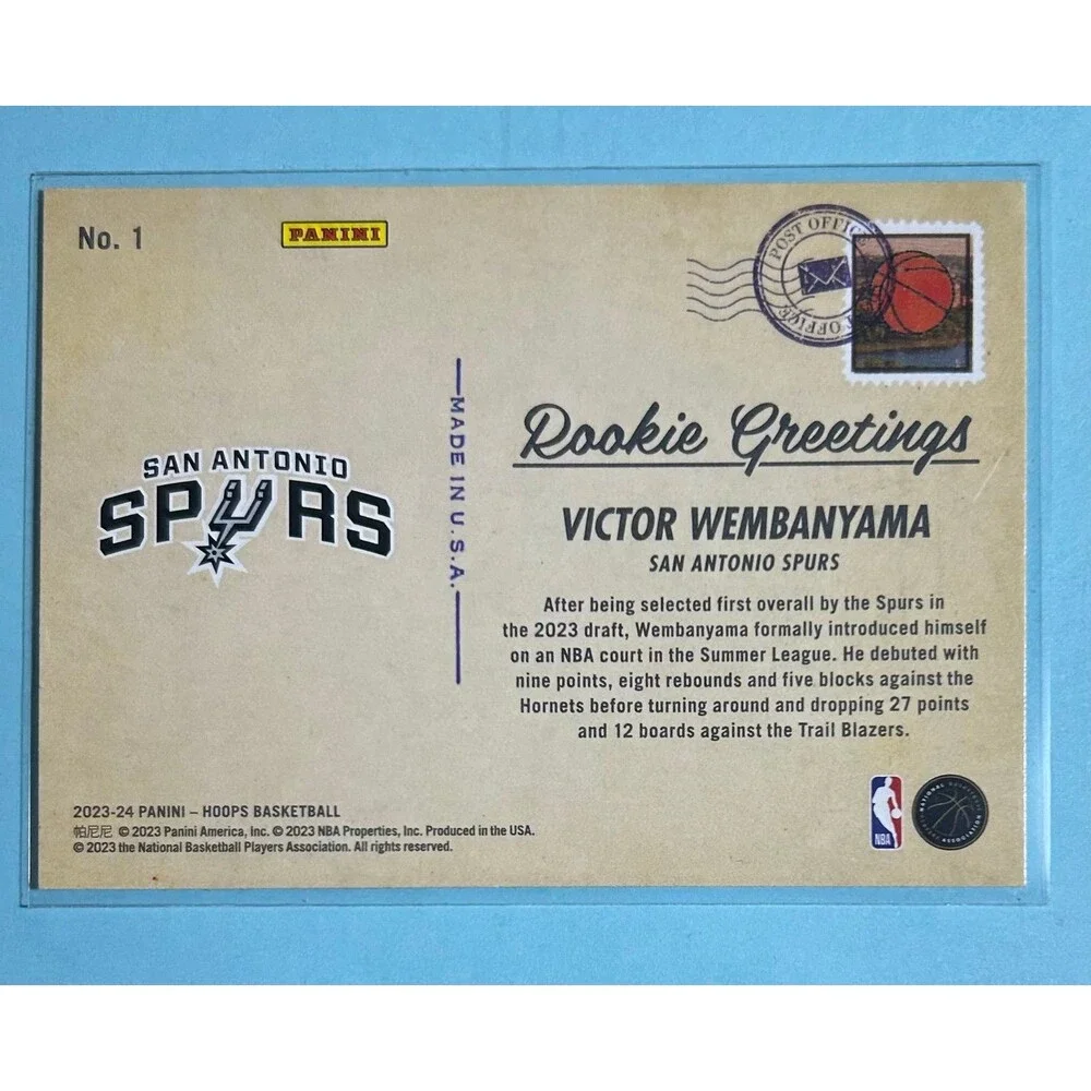 2023-24 NBA Hoops Victor Wembanyama ,Greetings Winter Basketball Card #1